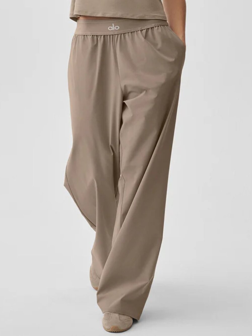 ALO Yoga High Waisted Wide Leg Pants ⨠Rare Color Gravel (30ā Inseam) š | NWT - Picture 7 of 9